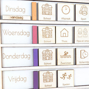 Dagkleuren - yourlittlefamily-nl - De dagen van de week in kleur op de weekplanner van Your Little Family