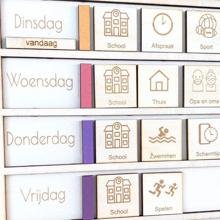 Dagkleuren - yourlittlefamily-nl - De dagen van de week in kleur op de weekplanner van Your Little Family