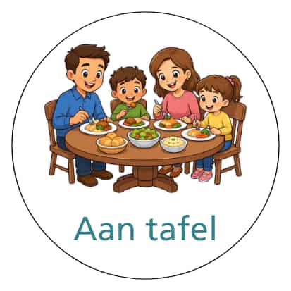 Magnetisch pictogram Aan tafel