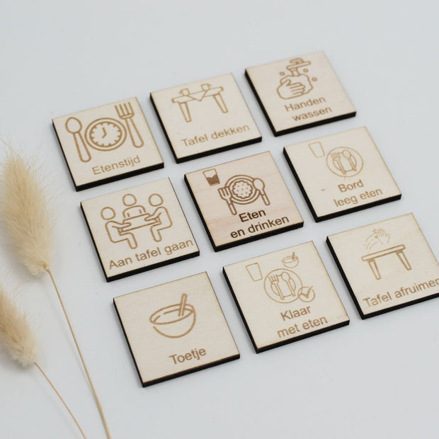 Aan tafel pictogrammen