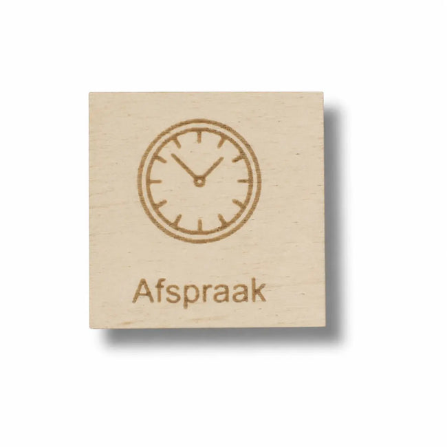 Houten pictogram afspraak
