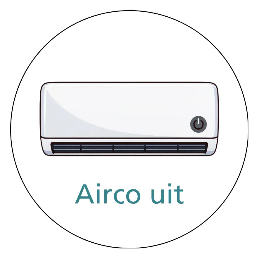 Magnetisch pictogram Airco aan en Airco uit