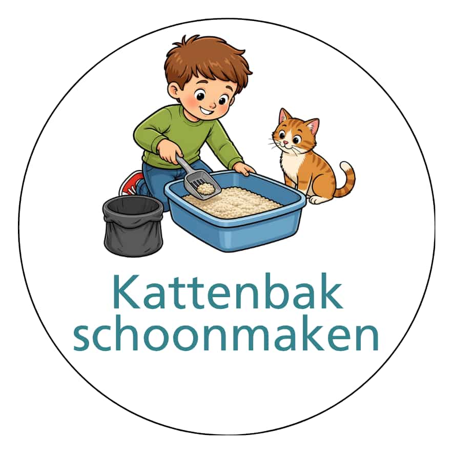 Magnetisch Pictogram Kattenbak schoonmaken