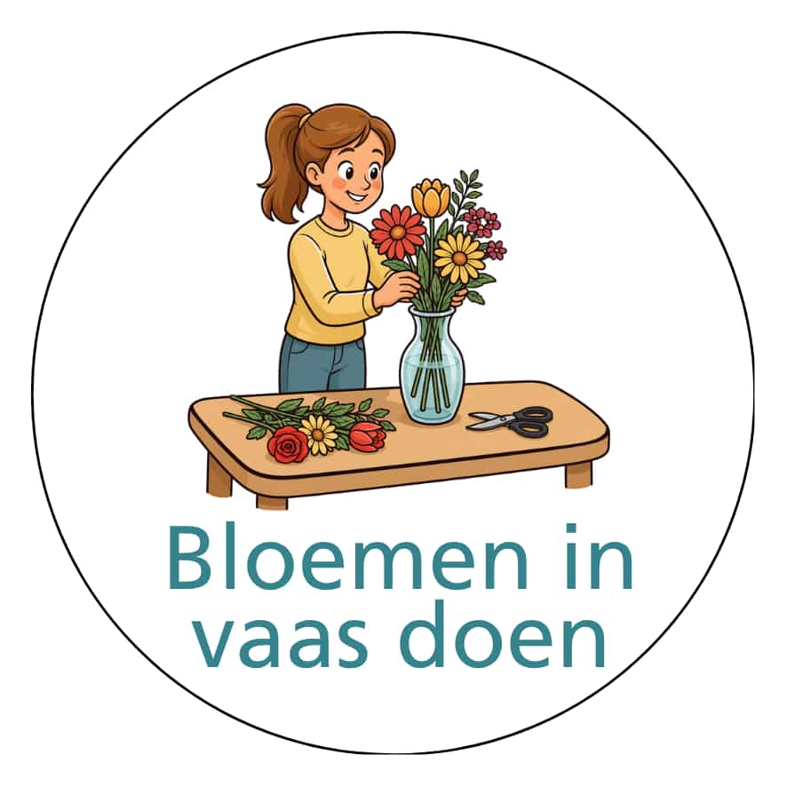 Magnetisch pictogram Bloemen in de vaas doen