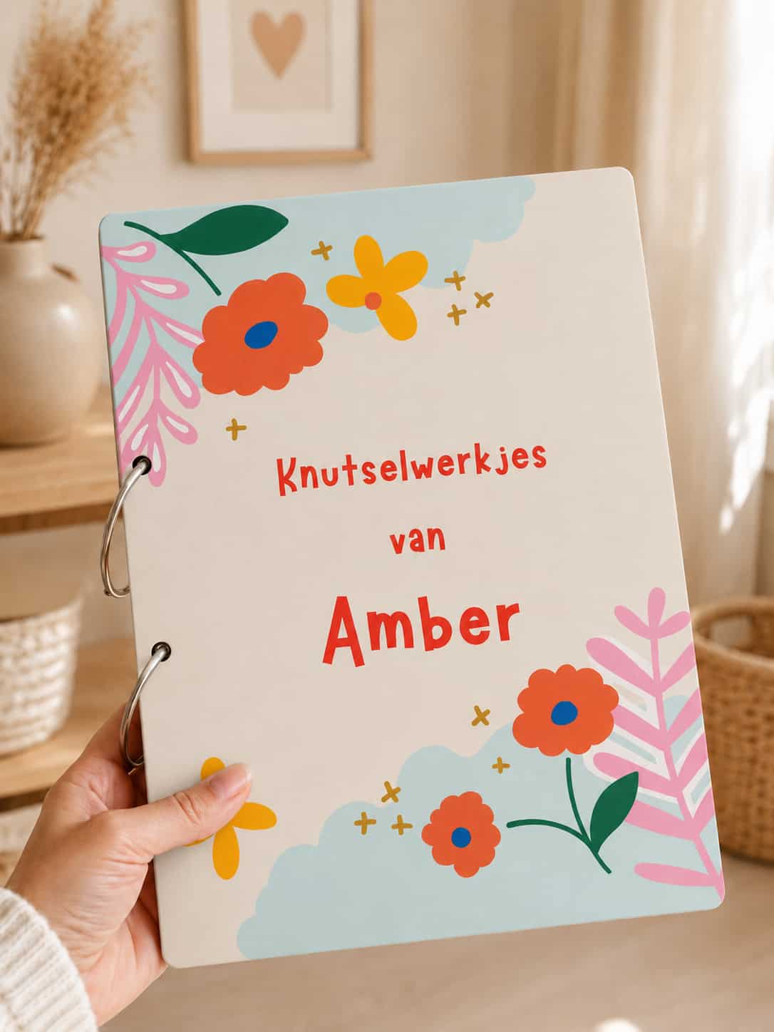Bewaarbundel knutselwerkjes A4 Bloemen met naam