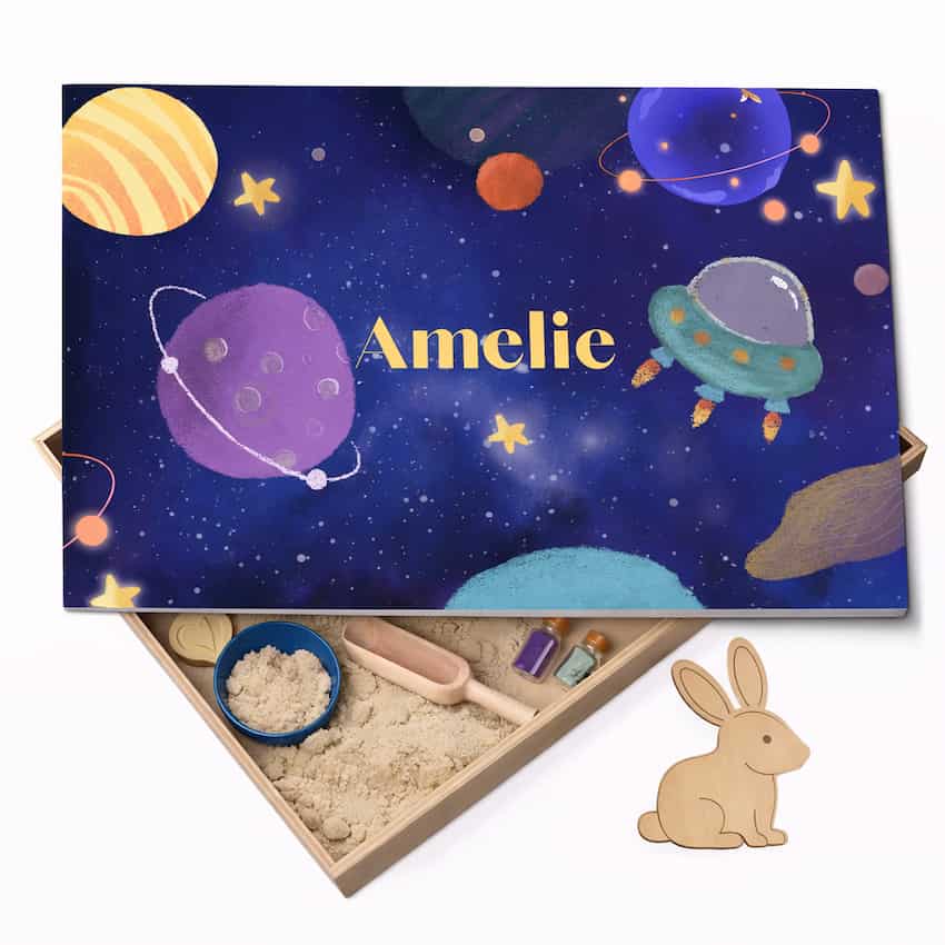 Houten speelbak met deksel Ruimte (Amelie)