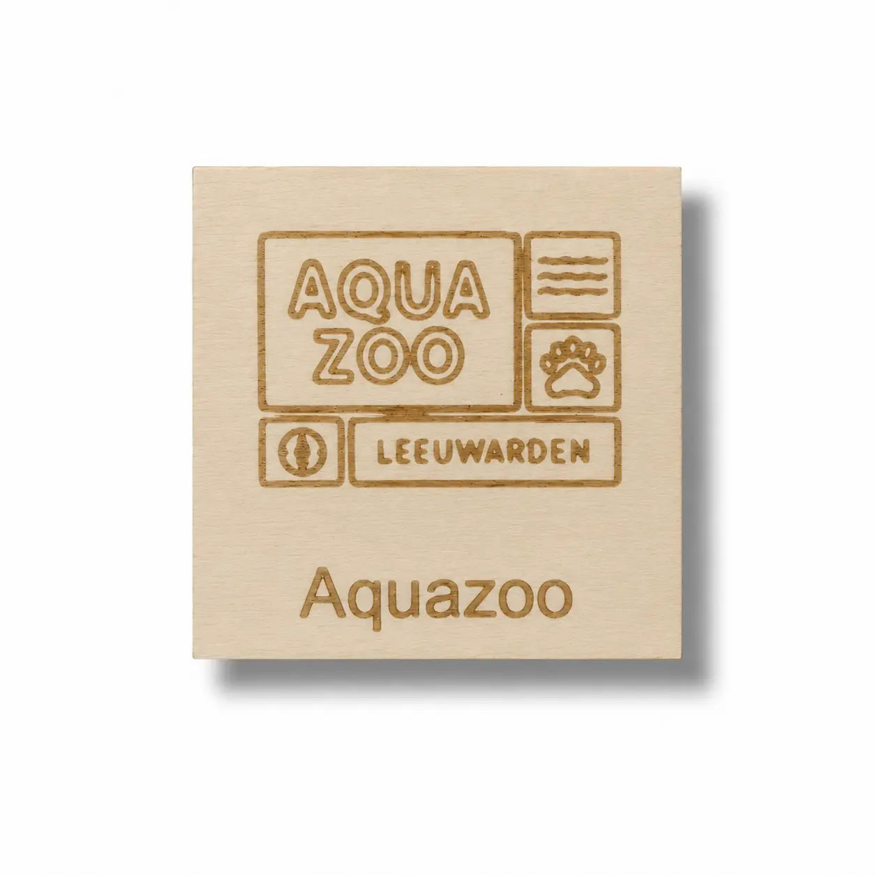 Pictogram AquaZoo – houten pictogram voor een dagje uit naar het dierenpark