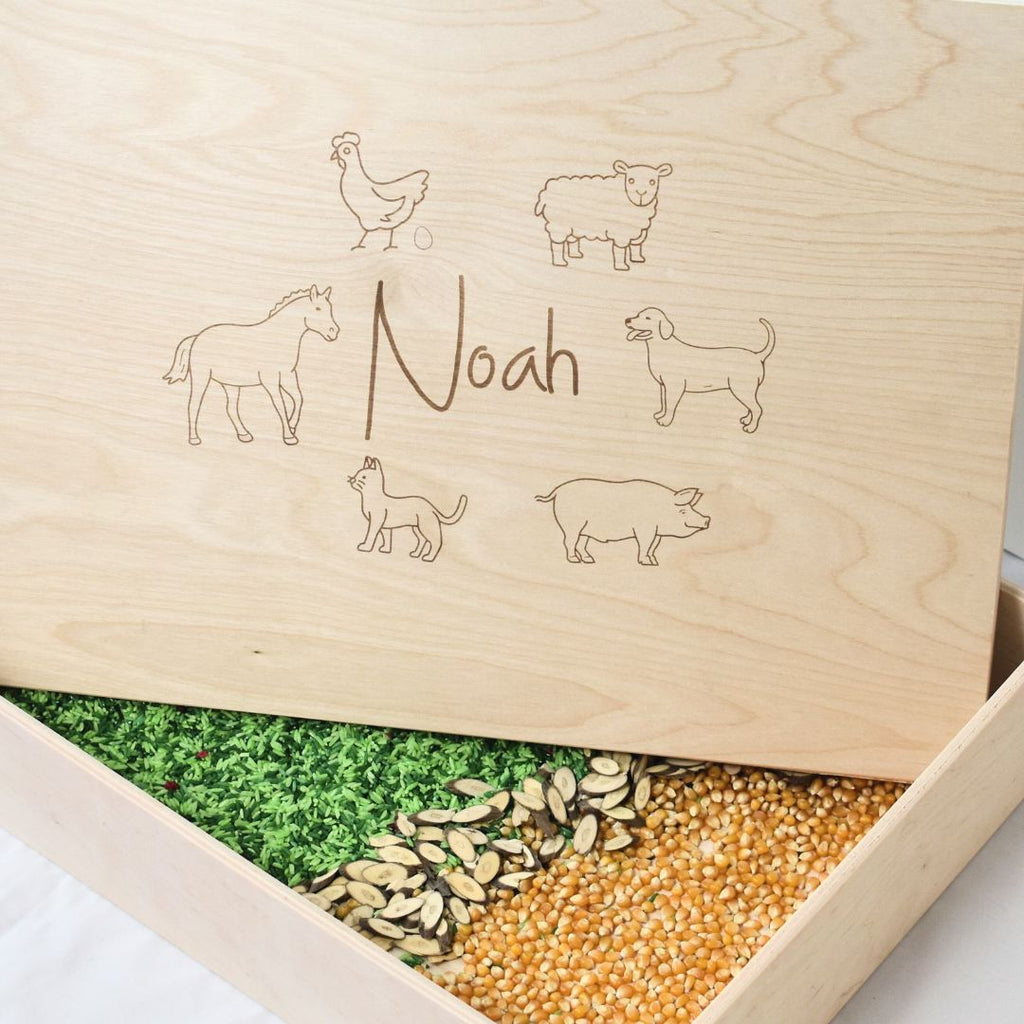 Houten speelbak met deksel (Froukje) Boerderij