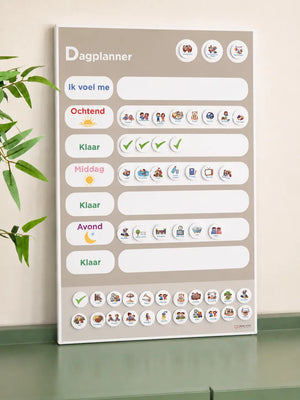 Magneet dagplanner voor kinderen taupe kleur