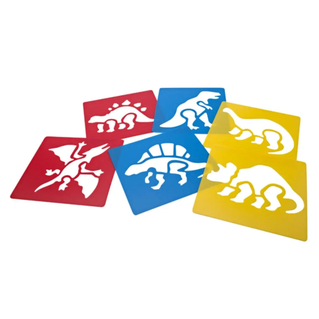 Dino sjablonen set (6 stuks) – tekenen en ontdekken met dinosaurussen