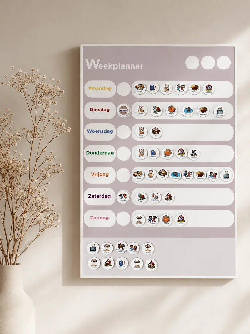 Nieuwe magnetische weekplanner voor kinderen