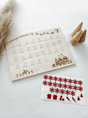 Feestdagen houten aftelkalender - yourlittlefamily-nl - De feestdagen aftelkalender van hout met stickers. 
