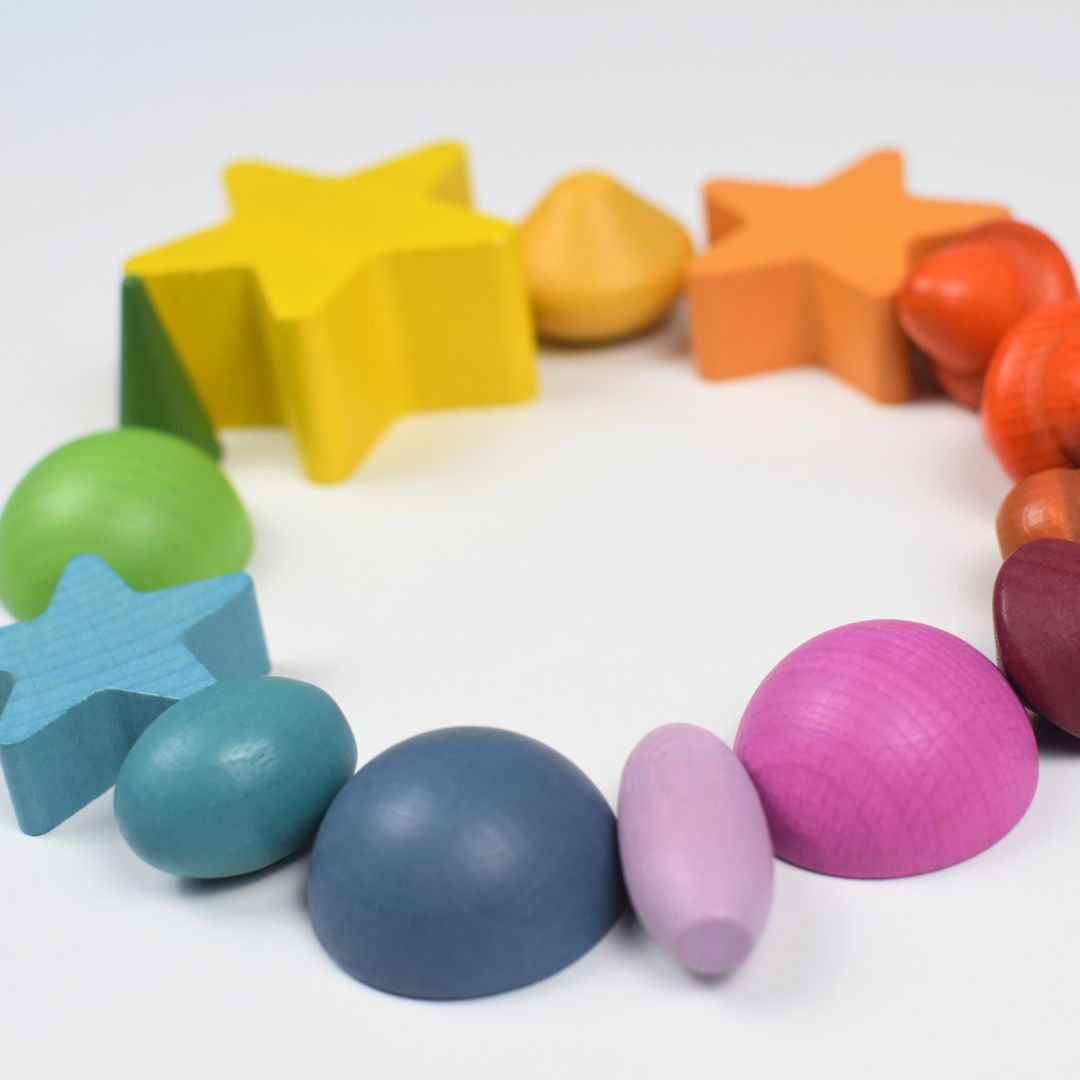 Gekleurde houten speelset