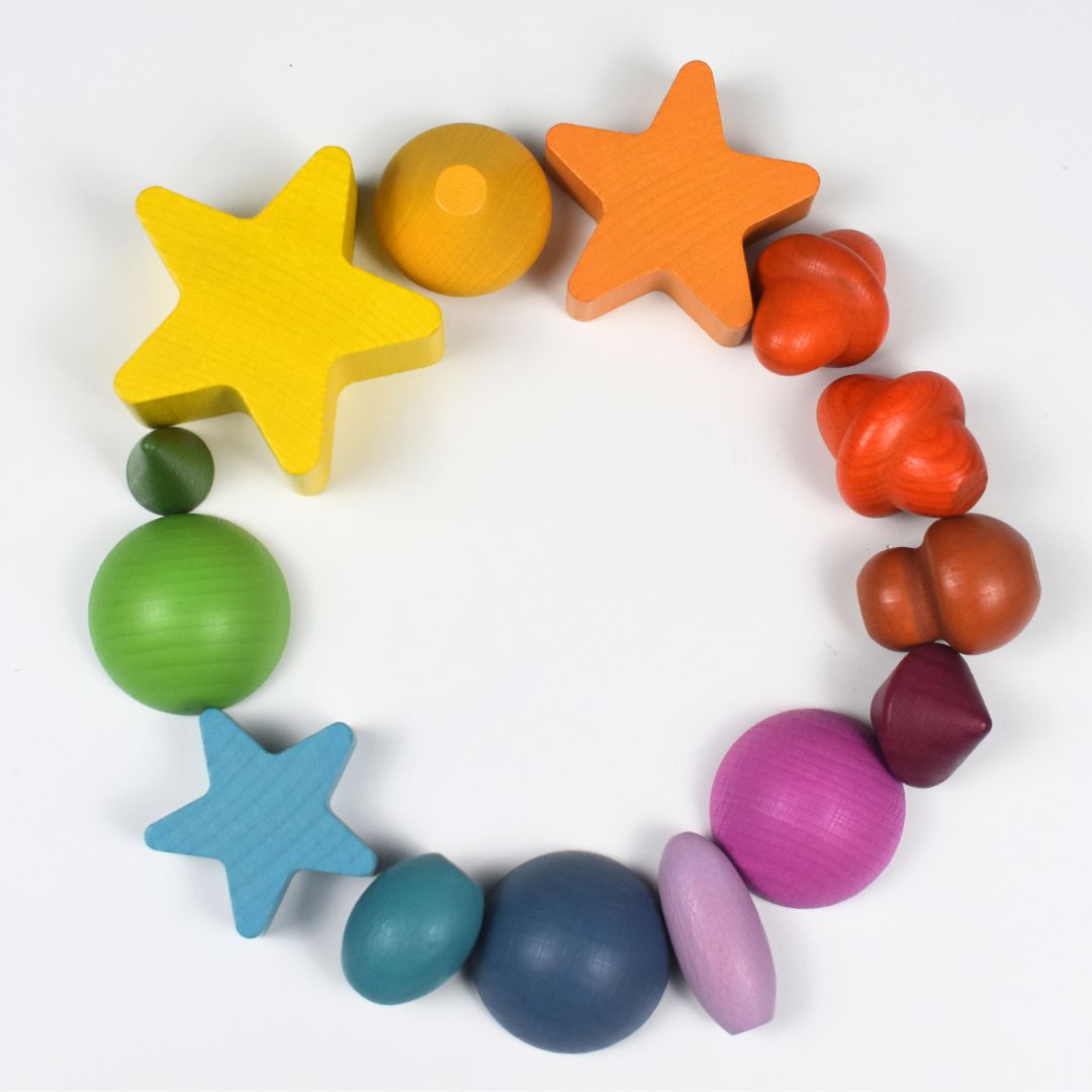 Gekleurde houten speelset