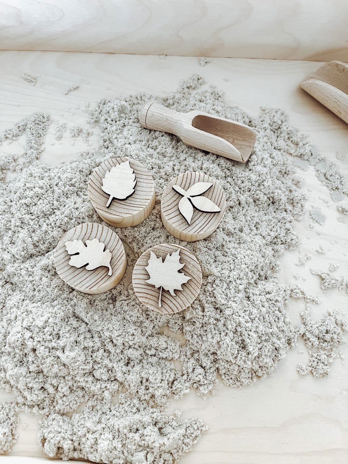 Houten blaadjes stempels