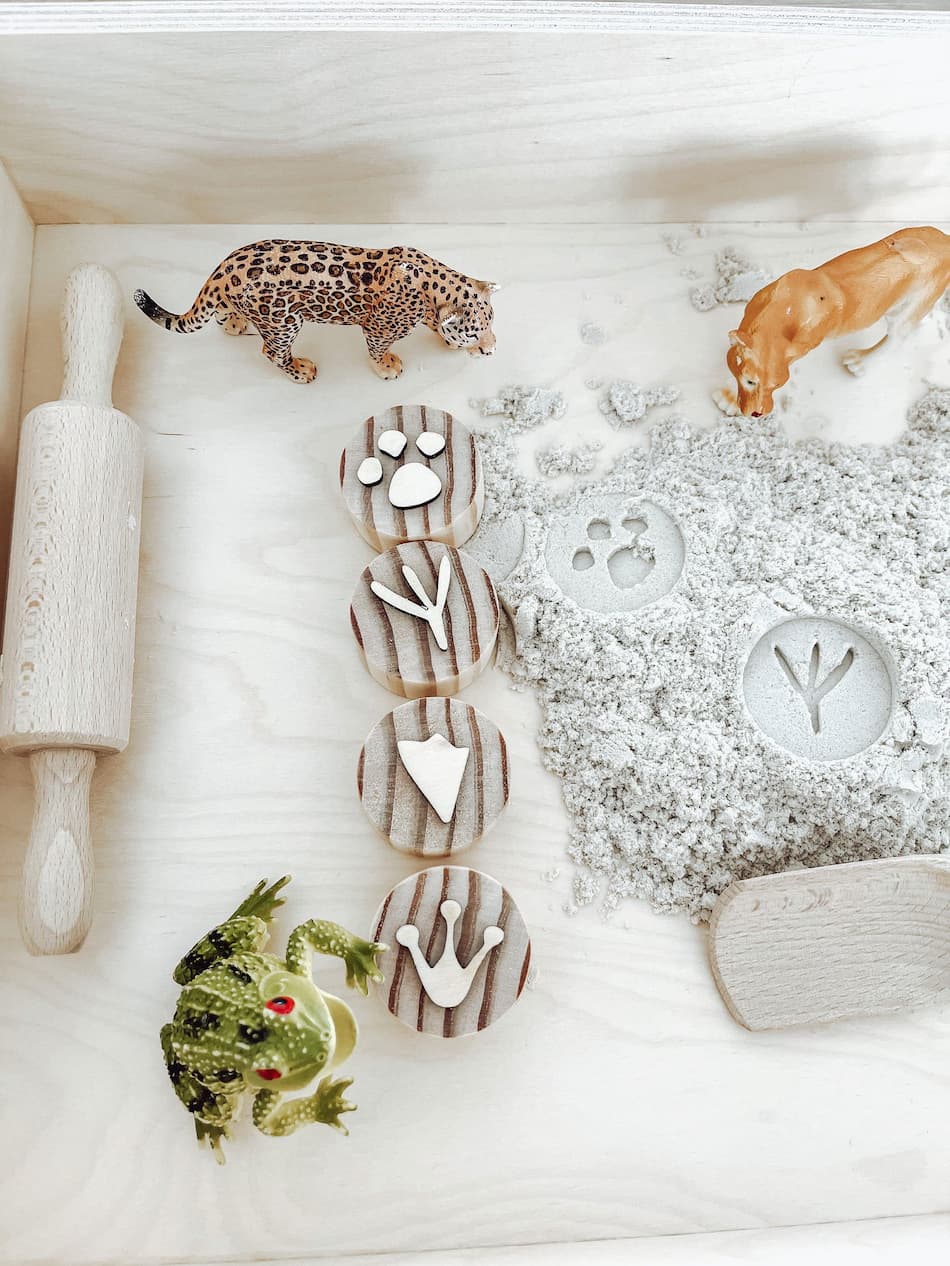 Houten dierensporen stempels