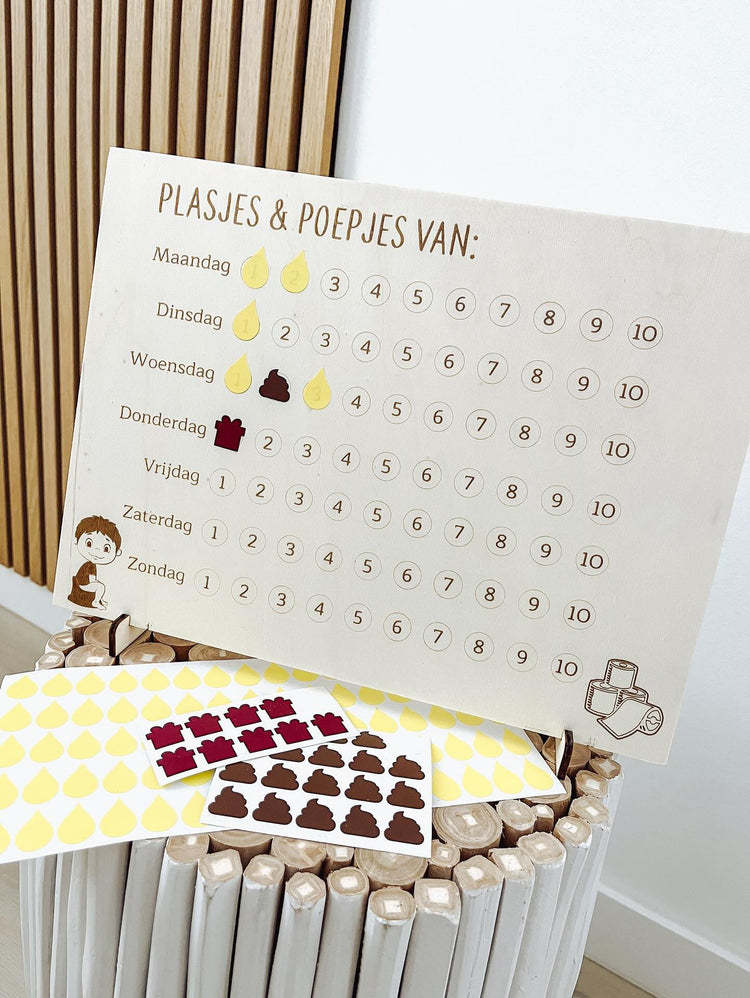 Houten plasjes & poepjes kalender - yourlittlefamily-nl - 