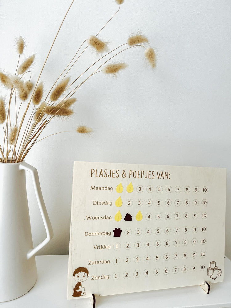 Houten plasjes & poepjes kalender - yourlittlefamily-nl - 