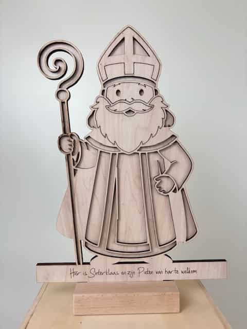 Sinterklaas welkomstbord hout (40CM hoog) – Gepersonaliseerd met naam