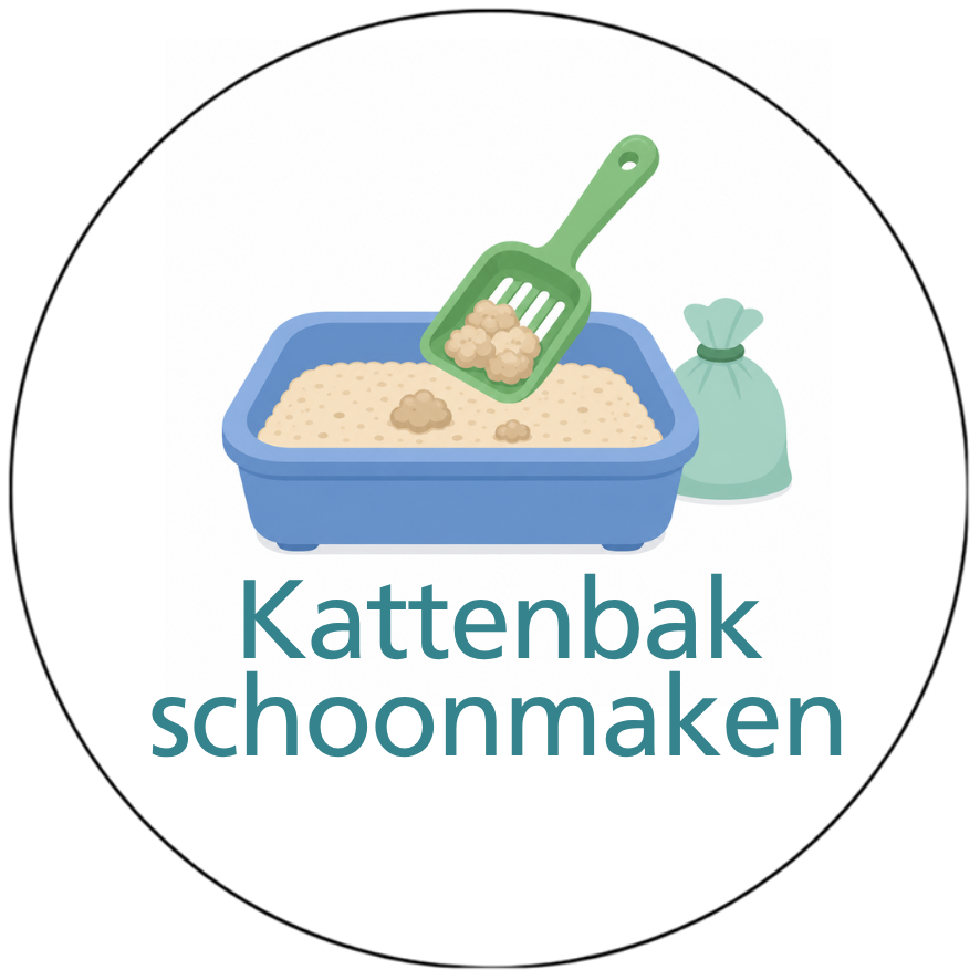Magnetisch Pictogram Kattenbak schoonmaken