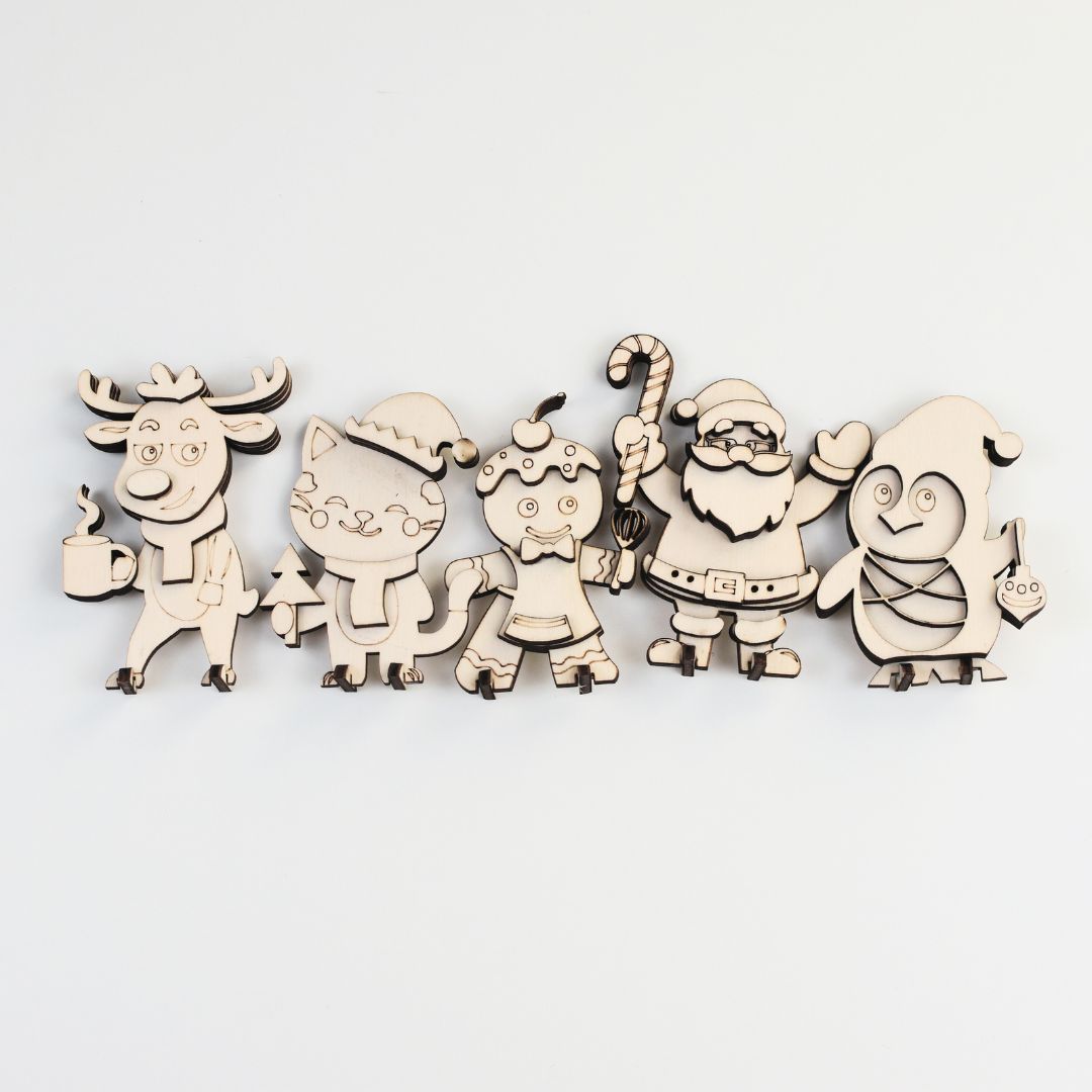 Houten Kerst speelfiguren