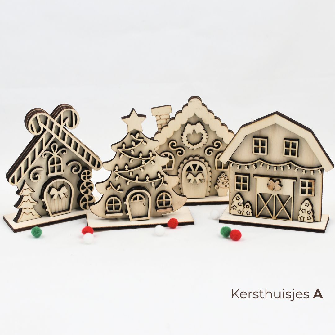 Houten Kersthuisjes