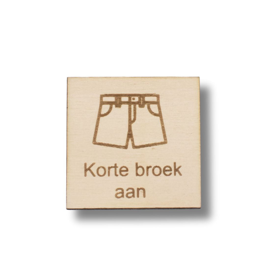 Pictogram Korte broek aan