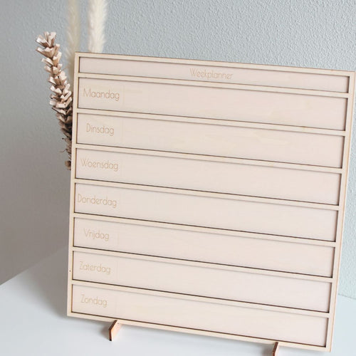 Houten weekplanner zonder pictogrammen