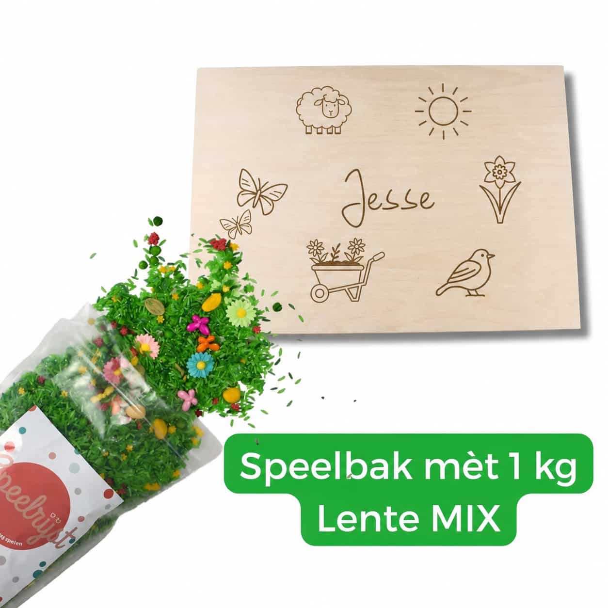 Houten Speelbak + 1 kg Lente Mix SETKorting