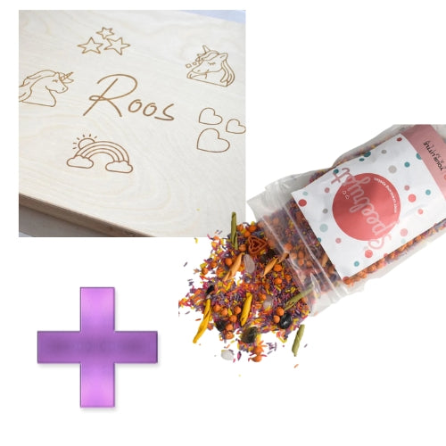Houten Speelbak + Unicorn Mix (1 kilo) SETkorting
