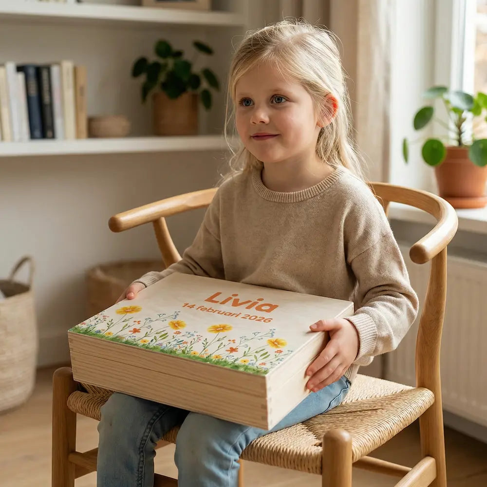 Bewaarbox groot met naam – Livia bloemen