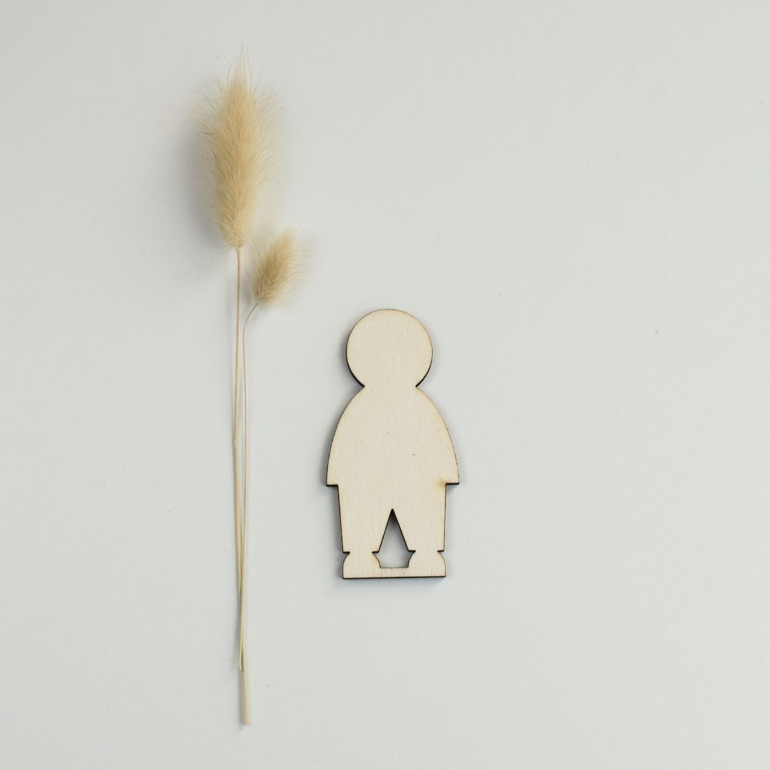 🧔 Poppetje Man – Houten Gezinsfiguur voor bij het huisje