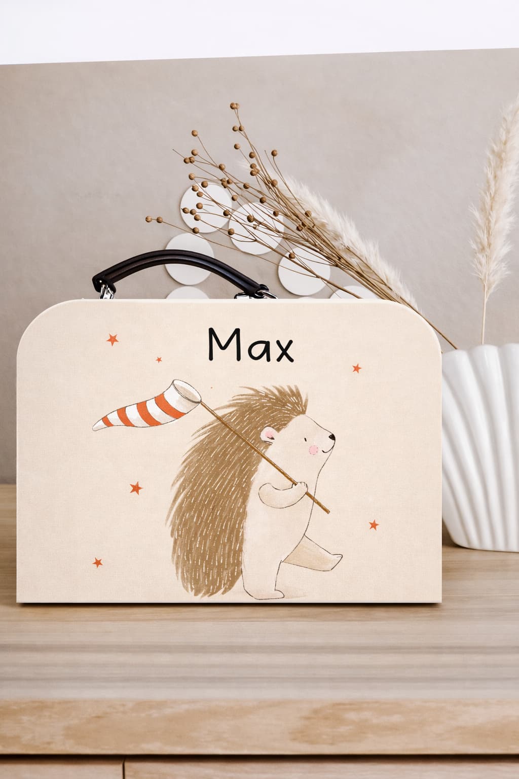 Koffertje egel met eigen naam (Max)