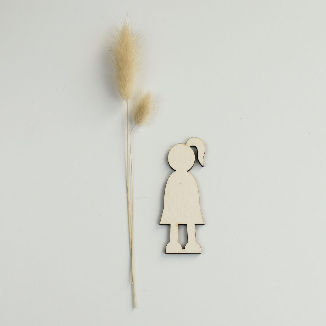 👧 Poppetje Meisje Groot – Houten Kinderfiguur voor bij het huisje