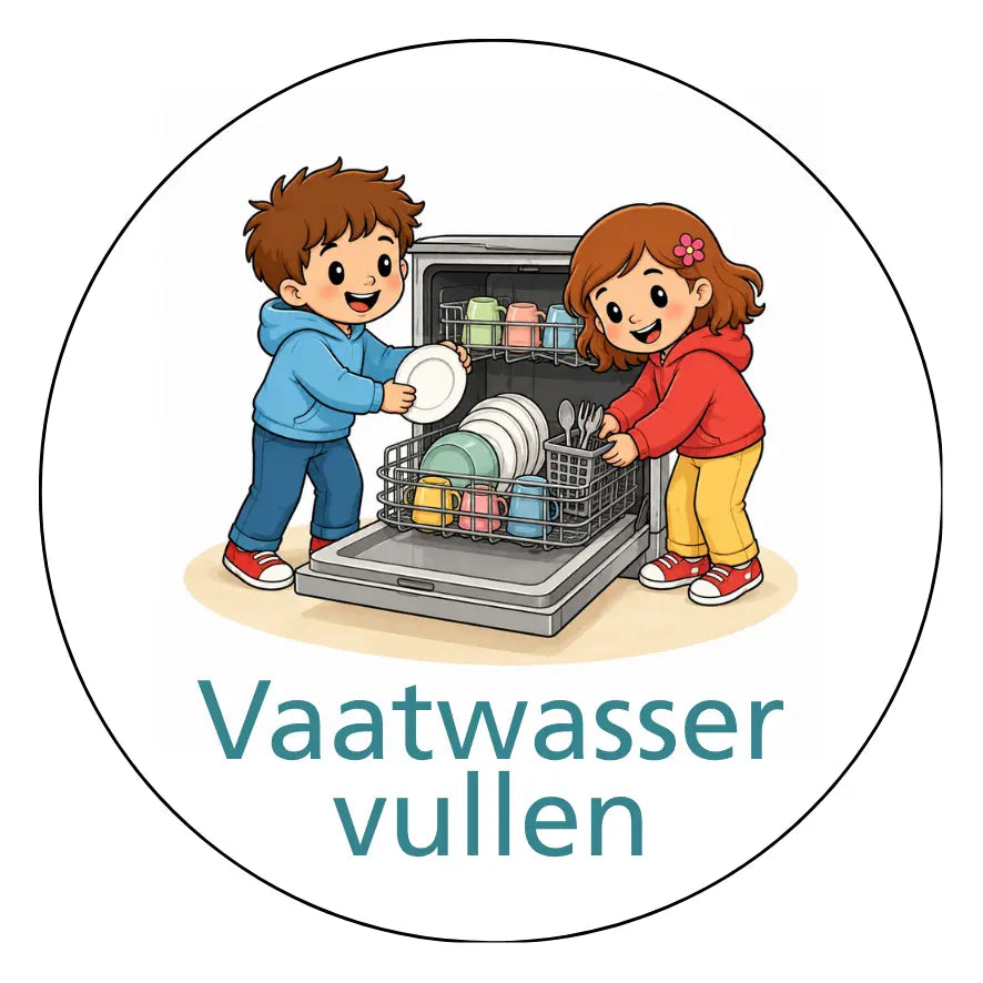 Magnetisch pictogram Vaatwasser vullen en legen