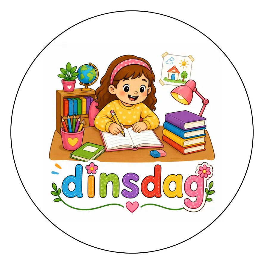 Magnetische pictogram dagen van de week – maandag t/m zondag (Meisje)