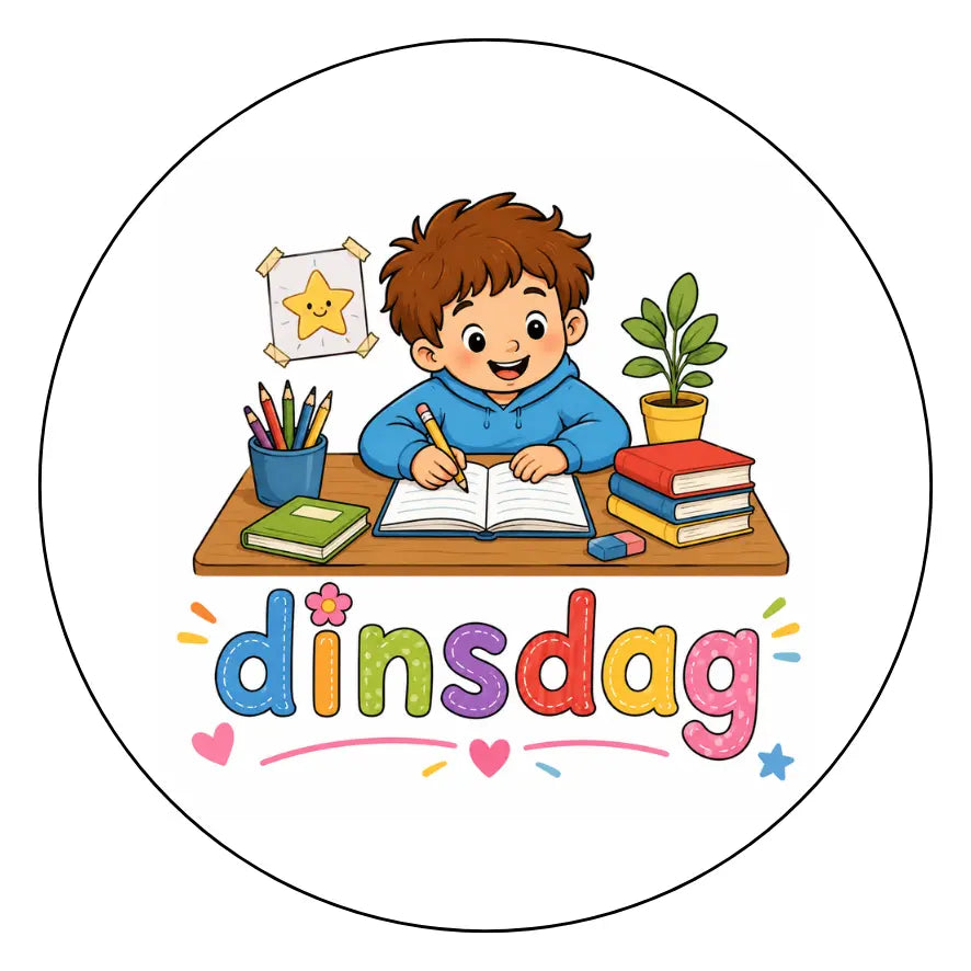 Magnetische pictogram dagen van de week – maandag t/m zondag (Jongen)