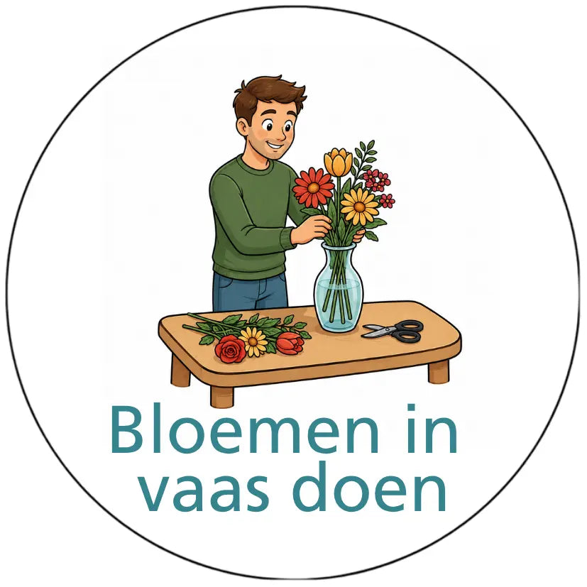 Magnetisch pictogram Bloemen in de vaas doen