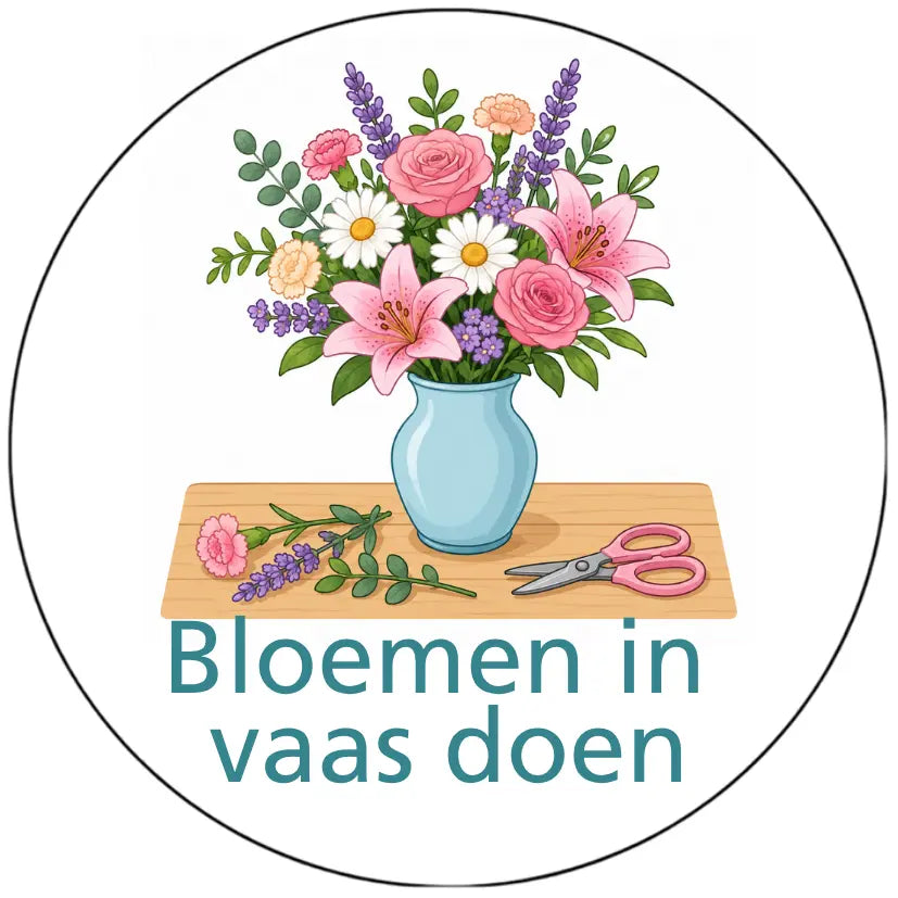Magnetisch pictogram Bloemen in de vaas doen