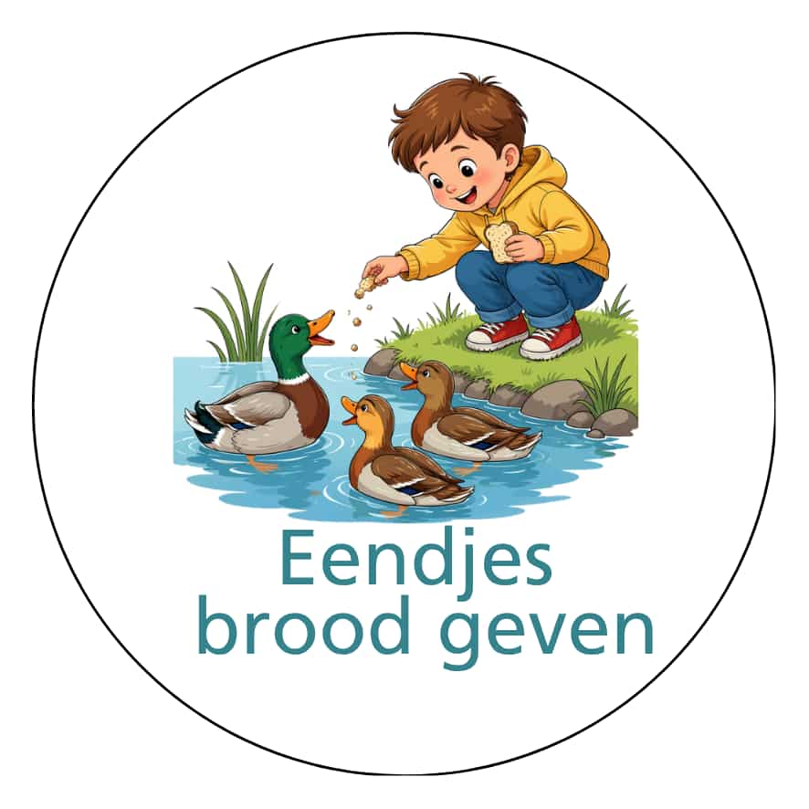 Magnetisch Pictogram Eendjes brood geven