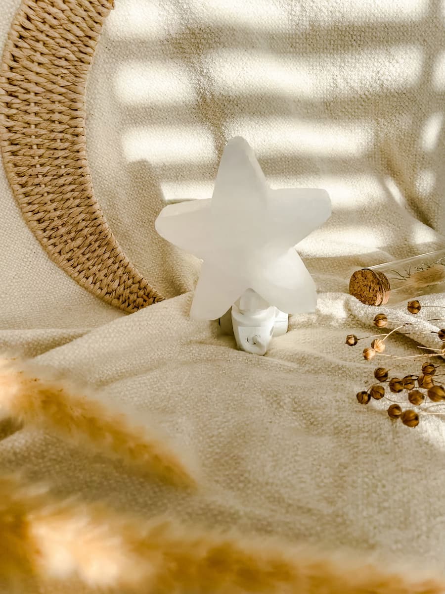 Nachtlampje Himalaya zout - Wit ster