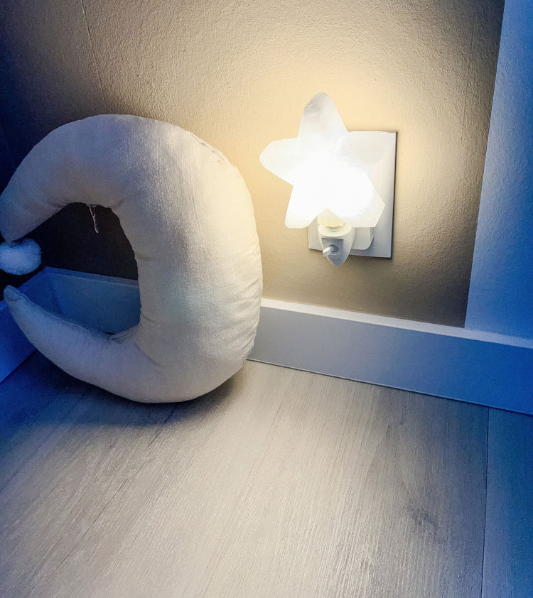 Nachtlampje Himalaya zout - Wit ster - yourlittlefamily-nl - 