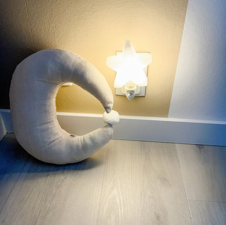 Nachtlampje Himalaya zout - Wit ster - yourlittlefamily-nl - 
