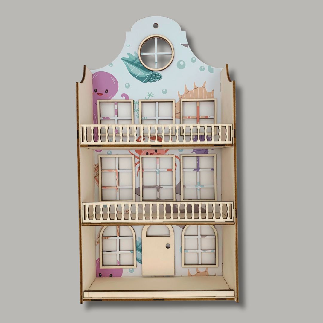 Wandpoppenhuis met Balkonnetjes – Oceaan