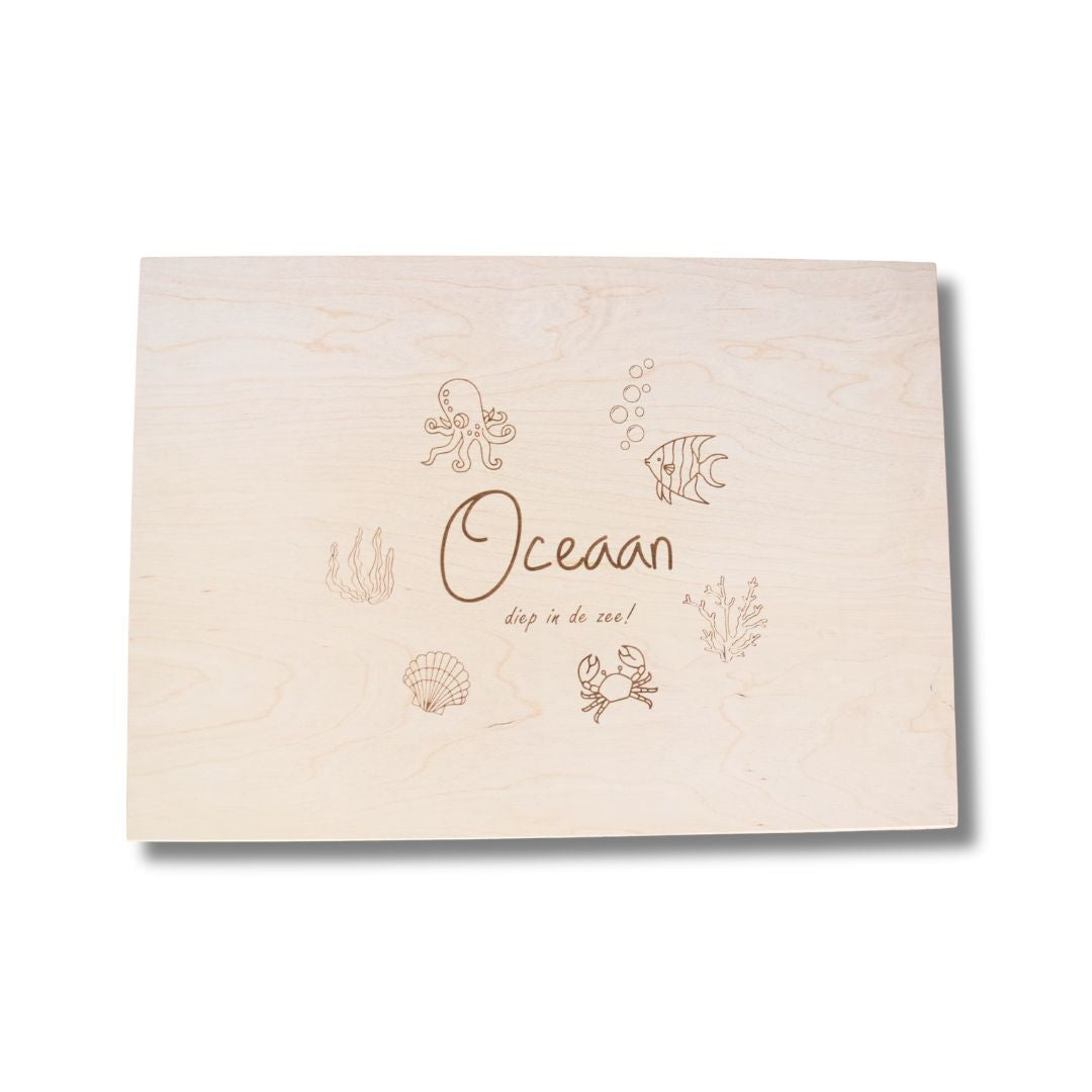 Houten speelbak met deksel (Froukje) Oceaan