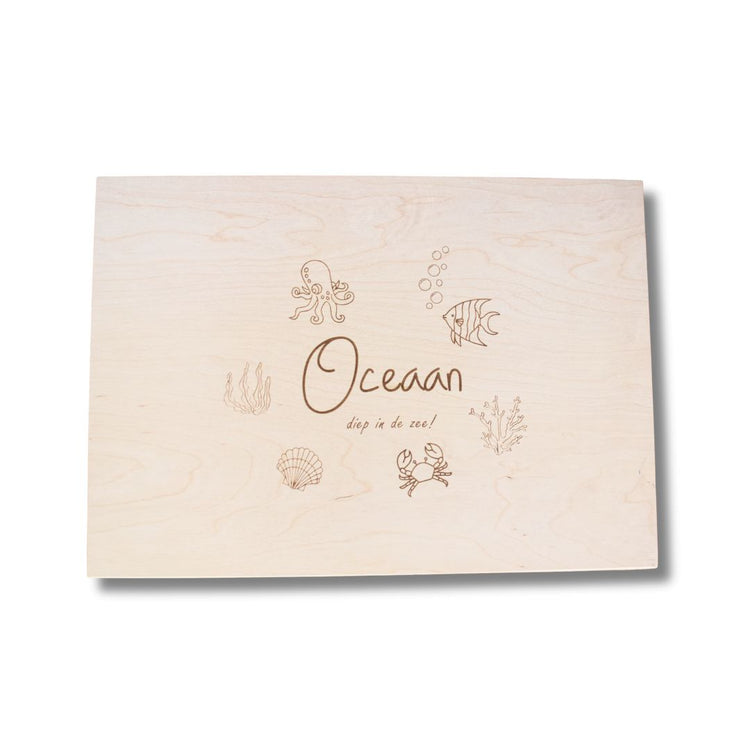 Houten speelbak met deksel (Froukje) Oceaan