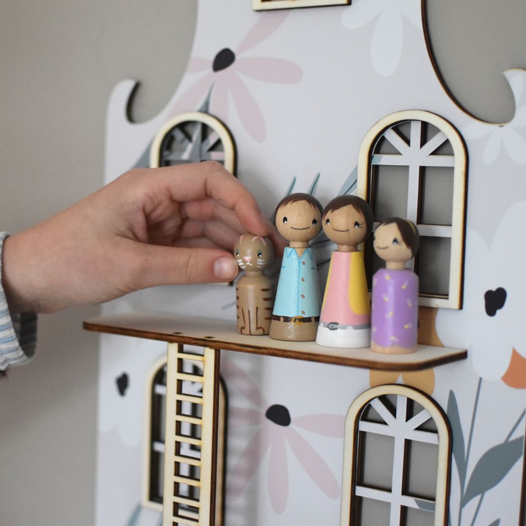 Wandpoppenhuis – Klassiek Grachtenpand (trap met print)