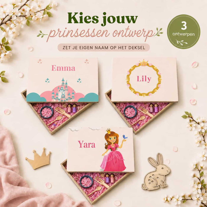 Prinses speelgoed op thema met kasteel, prinses en sprookjesmaterialen