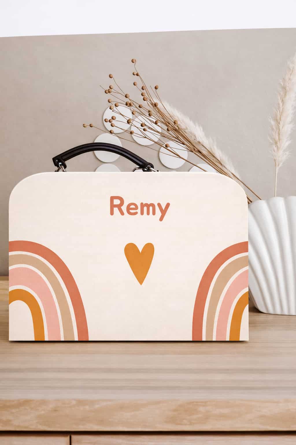 Koffertje hartje met eigen naam (Remy)
