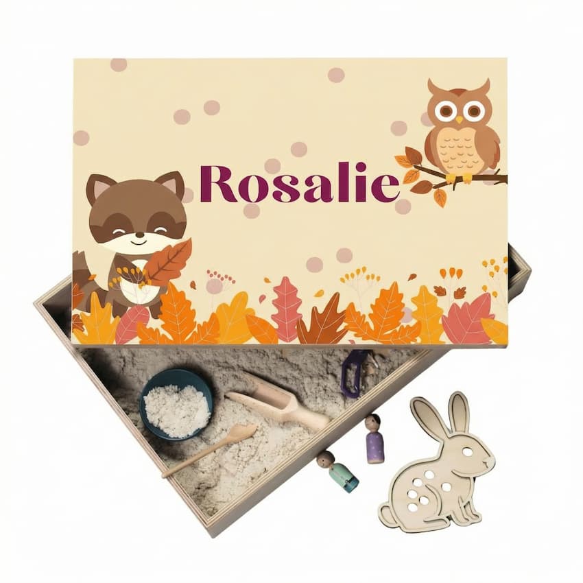 Houten speelbak met deksel Herfst (Rosalie)